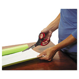 Precision Scissors, 8" Long, 3.13" Cut Length, Gray-red Straight Handle