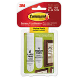 Picture Hanging Strips, Cabinet Pack, Removable, 0.75" X 2.75", White, 4-set, 50 Sets-carton