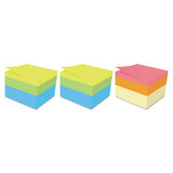 Mini Cubes, 1 7-8 X 1 7-8, Orange Wav-green Wave, 400-sheet, 3-pack