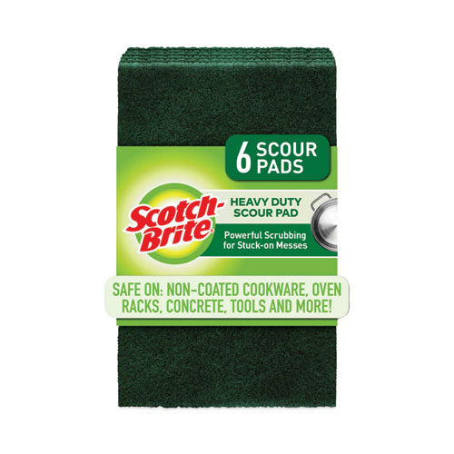 Heavy-duty Scouring Pad, 3.8 X 6, Green, 5-carton