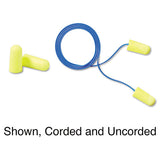 E·a·rsoft Yellow Neon Soft Foam Earplugs, Corded, Regular Size, 200 Pairs