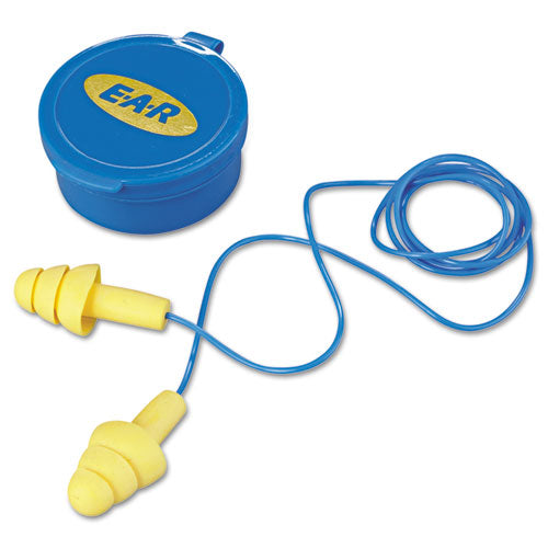 E·a·r Ultrafit Multi-use Earplugs, Corded, 25nrr, Yellow-blue, 50 Pairs