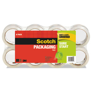 Sure Start Packaging Tape, 3" Core, 1.88" X 54.6 Yds, Clear, 8-pack