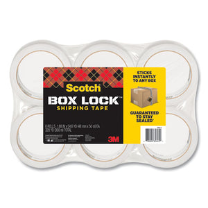 Box Lock Shipping Packaging Tape, 3" Core, 1.88" X 54.6 Yds, Clear, 6-pack