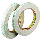 Double-coated Tissue Tape, 3" Core, 1" X 36 Yds, White