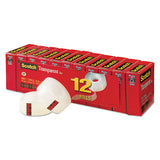 Transparent Tape, 1" Core, 0.75" X 83.33 Ft, Transparent, 12-pack