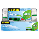 Magic Greener Tape With Dispenser, 1" Core, 0.75" X 50 Ft, Clear, 6-pack
