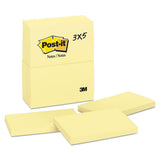 Original Pads In Canary Yellow, 3 X 3, Lined, 100-sheet, 6-pack