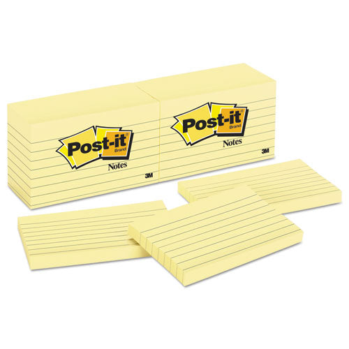 Original Pads In Canary Yellow, 3 X 5, Lined, 100-sheet, 12-pack