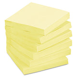 Recycled Note Pads, 3 X 3, Canary Yellow, 100-sheet, 12-pack