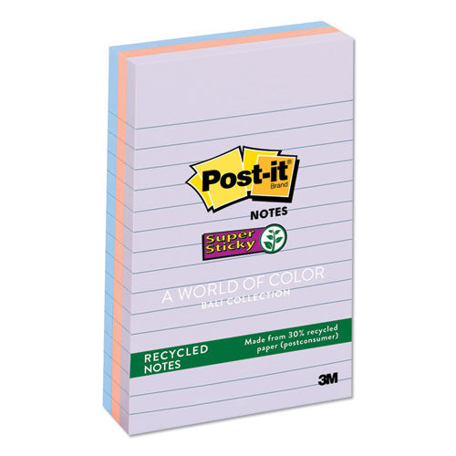 Recycled Notes In Bali Colors, Lined, 4 X 6, 90-sheet, 3-pack
