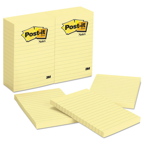 Original Pads In Canary Yellow, Lined, 4 X 6, 100-sheet, 12-pack