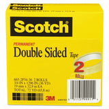 Double-sided Tape, 3" Core, 0.75" X 36 Yds, Clear, 2-pack