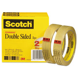 Double-sided Tape, 3" Core, 0.75" X 36 Yds, Clear, 2-pack