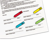 Arrow Message 1-2" Page Flags W-dispensers, "sign Here", Asst Primary, 120-pack