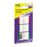 1" Tabs, 1-5-cut Tabs, Lined, Assorted Primary Colors, 1" Wide, 66-pack