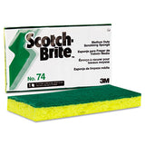 Medium-duty Scrubbing Sponge, 3.6 X 6.1, Yellow-green, 20-carton