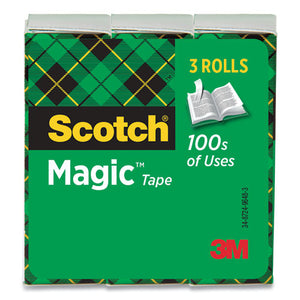 Magic Tape Refill, 1" Core, 0.75" X 83.33 Ft, Clear, 3-pack