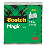 Magic Tape Refill, 1" Core, 0.75" X 83.33 Ft, Clear, 3-pack