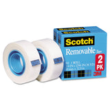 Removable Tape, 1" Core, 0.5" X 36 Yds, Transparent