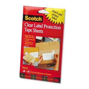 Scotchpad Label Protection Tape Sheets, 4" X 6", Clear, 25-pad, 2 Pads-pack