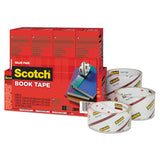 Book Tape Value Pack, 3" Core, (2) 1.5" X 15 Yds, (4) 2" X 15 Yds, (2) 3" X 15 Yds, Clear, 8-pack