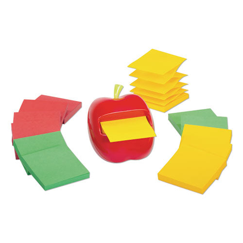 Apple Notes Dispenser Value Pack, 3 X 3 Marrakesh Color Collection Pads, Red-green, 12 Pads-pack