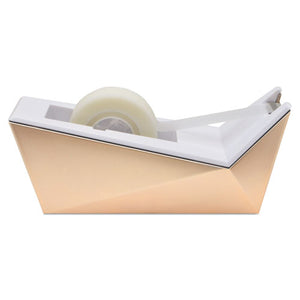 Facet Design One-handed Dispenser, With 3-4 X 350 Tape Roll, 1" Core, Copper