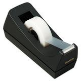 Desktop Tape Dispenser, 1" Core, Weighted Non-skid Base, Black