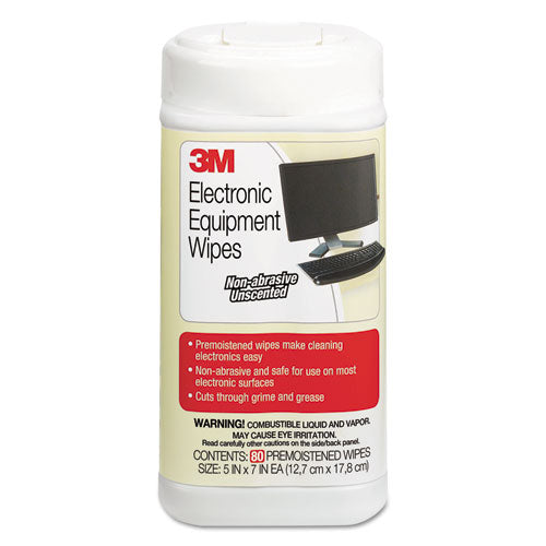 Electronic Equipment Cleaning Wipes, 5 1-2 X 6 3-4, White, 80-canister