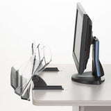 In-line Adjustable Desktop Copyholder, Plastic, 150 Sheet Capacity, Black-clear