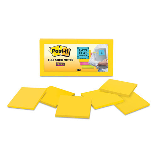 Full Stick Notes, 3 X 3, Electric Yellow, 25 Sheets-pad, 12-pack