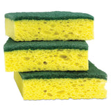 Heavy-duty Scrub Sponge, 4 1-2 X 2 7-10 X 3-5 Green-yellow, 3-pack