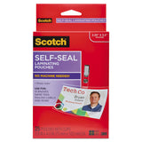 Self-sealing Laminating Pouches, 12.5 Mil, 2.31" X 4.06", Gloss Clear, 25-pack