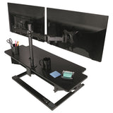 Dual Monitor Mount, For 27" Monitors, 360 Degree Rotation, +45 Degree--45 Degree Tilt, 90 Degree Pan, Black, Supports 20 Lb