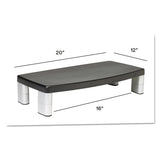 Extra-wide Adjustable Monitor Stand, 20" X 12" X 1" To 5.78", Silver-black, Supports 40 Lbs
