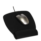 Antimicrobial Foam Mouse Pad Wrist Rest, Nonskid Base, Black