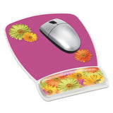 Fun Design Clear Gel Mouse Pad Wrist Rest, 6 4-5 X 8 3-5 X 3-4, Daisy Design
