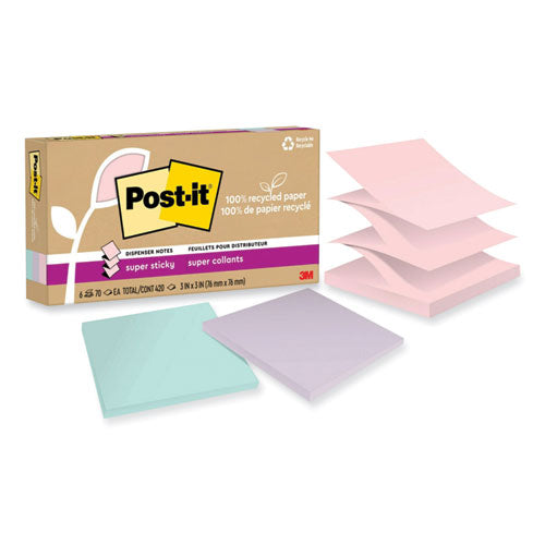 100% Recycled Paper Super Sticky Notes, 3