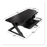 Precision Standing Desk, 42w X 23.2d X 20h, Black