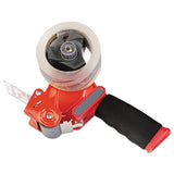 Pistol Grip Packaging Tape Dispenser, 3" Core, Metal, Red