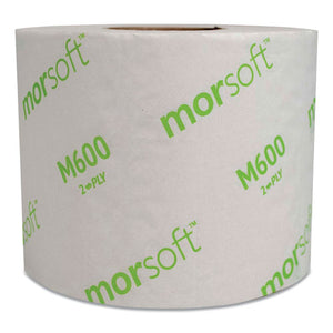 Morsoft Controlled Bath Tissue, Septic Safe, 2-ply, White, 3.9" X 4", 600 Sheets-roll, 48 Rolls-carton