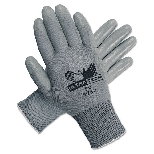 Ultra Tech Tactile Dexterity Work Gloves, White-gray, Large, 12 Pairs