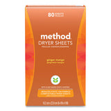 Dryer Sheets, Ginger Mango, 80/box, 6 Boxes/carton