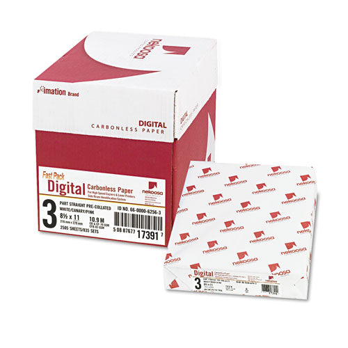 Fast Pack Carbonless 3-part Paper, 8.5 X 11, White-canary-pink, 500 Sheets-ream, 5 Reams-carton