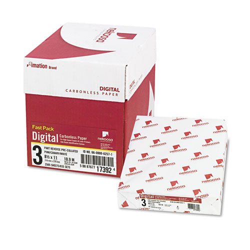 Fast Pack Carbonless 3-part Paper, 8.5 X 11, Pink-canary-white, 500 Sheets-ream, 5 Reams-carton