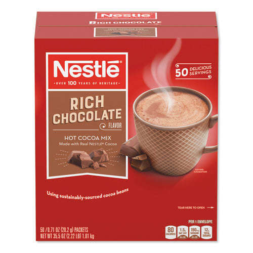 Hot Cocoa Mix, Rich Chocolate, 0.71 Oz Packets, 50-box, 6 Box-carton