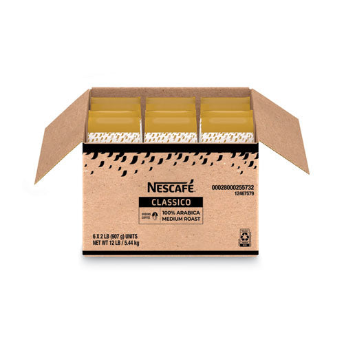 Classico 100% Arabica Roast Ground Coffee, Medium Blend, 2 Lb Bag, 6-carton