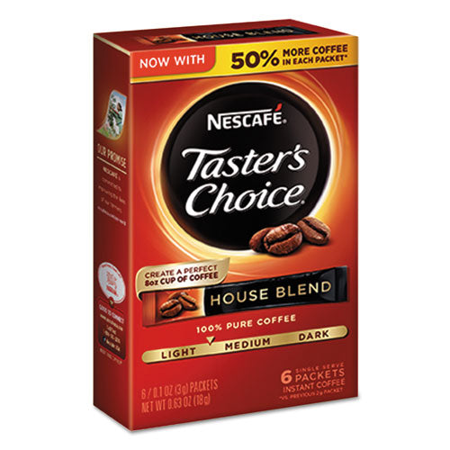 Taster's Choice House Blend Instant Coffee, 0.1oz Stick, 6-box, 12box-carton