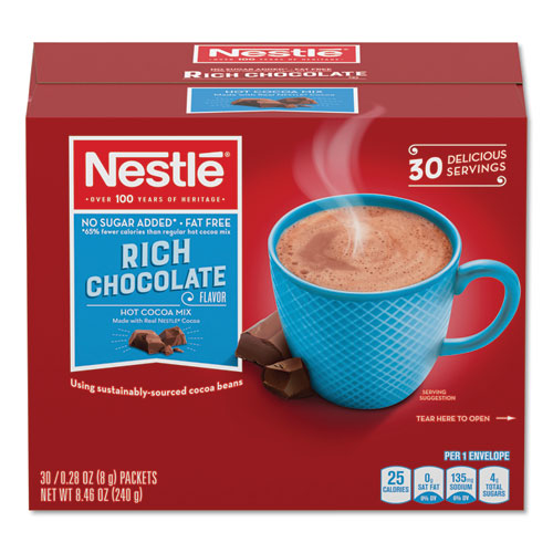 No-sugar-added Hot Cocoa Mix Envelopes, Rich Chocolate, 0.28 Oz Packet, 30-box